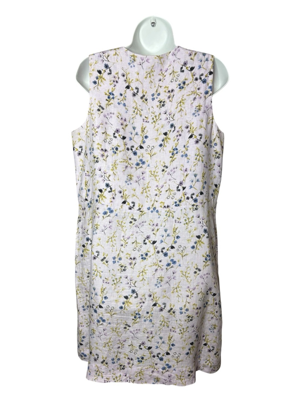 J. Jill Womens Love Linen Sleeveless Floral Jumper Dress Size S Lavender Summer - Picture 4 of 11